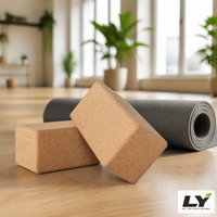 Ensemble de blocs de yoga en liège 100% naturel avec sangle, brique de Pilates écologique antidérapante à bords arrondis pour le yoga, la danse, la remise en forme, la salle de sport