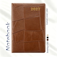 Carnet de notes professionnel personnalisé en cuir à couverture rigide, reliure agrafée, cadeau promotionnel 2027
