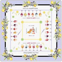Tapis de Mahjong américain avec règles, design luxueux à carreaux, motif Birdie, tapis de jeu antidérapant pour table