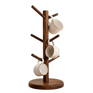 Estante de Pared para Tazas, Hecho a Mano, de Madera Rústica, de un Solo Nivel, Organizador de Tazas, Estante de Exhibición Multifuncional para Cocina - Product Image 4