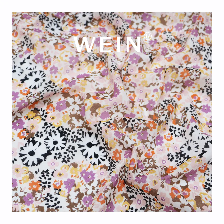 WI-R10 fashion style woven floral cotton fabric digital print cotton fabric with great services and good quality
