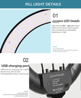 Anneau lumineux LED demi-lune pour téléphone portable 18 pouces prise britannique anneau lumineux pour téléphone portable anneau lumineux avec trépied