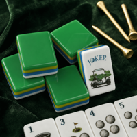 Ensemble de tuiles de mahjong de luxe, thème casino et divertissement, design acrylique, portable, résistant à l'eau, pour voyage et utilisation en extérieur, fabrication industrielle