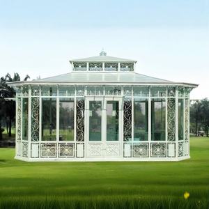 Hermosa Casa de Pájaros Victoriana de Acero, Gazebo de Hierro para Jardín, Invernadero Soleado, Salón para Ceremonias de Boda - Product Image 5