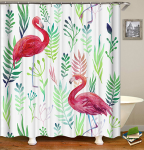 Impreso personalizado <span class=keywords><strong>de</strong></span> diseño Flamingo niños Cortina <span class=keywords><strong>de</strong></span> ducha - Product Image 4