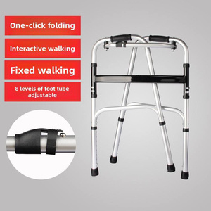 Cadre de marche en aluminium pliable et léger sur mesure en vrac Capacité de charge élevée avec facultés affaiblies Frein à disque certifié CE - Product Image 2