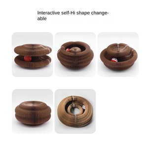 Jouet de <span class=keywords><strong>chat</strong></span> <span class=keywords><strong>en</strong></span> papier ondulé résistant aux rayures sans puce auto-soulageant la ceinture bouffante cloche Kitty fournitures de griffe de meulage - Product Image 4