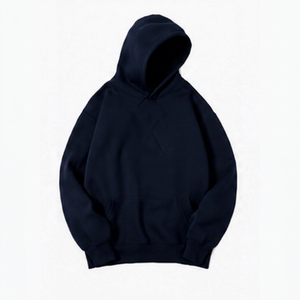 Sweat-shirt à capuche surdimensionné pour homme, couleur unie, en molleton bouclette, décontracté, pull d'automne avec poche avant, coupe classique - Product Image 2