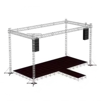 Etapa de iluminación negra de aluminio Estructura de armazón de 4 puntos para eventos