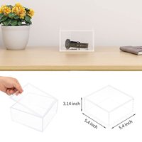 Organisateur de bureau pliable en acrylique écologique avec base dorée – Boîte de rangement et de présentation fonctionnelle et élégante, recyclable