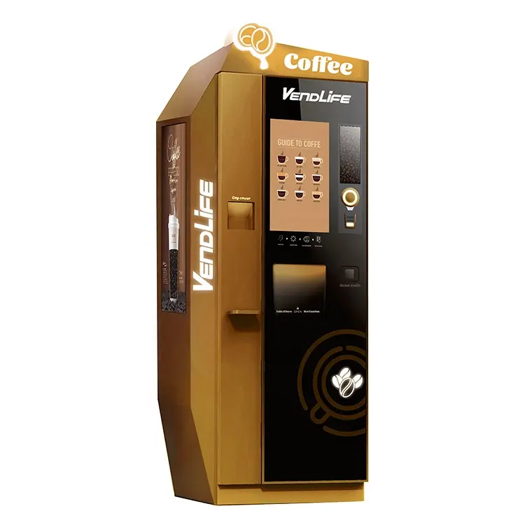 automatic easily used coffee Vendlife vending machine with cup dispenser for shopping street