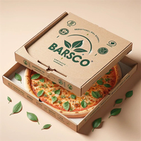 2024 nueva caja de pizza personalizada caja de envío de cartón corrugado reutilizable, caja de embalaje de impresión de patrón para pizza