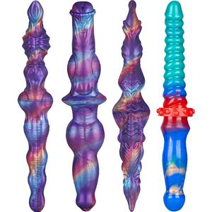 Silicone realistico doppio Dildo per il pene lungo morbido e morbido con vene glande per adulti giocattoli sessuali per donne e uomini lesbiche - Product Image 1