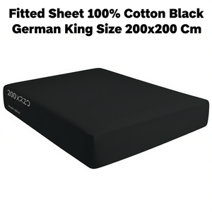 Sábana Ajustable 100% Algodón Negra Tamaño King Size Alemán 200x200 Cm - Product Image 3