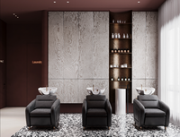Comptoir de présentation de salon robuste et durable Retron avec éclairage LED, design personnalisable avec dessus en pierre, écologique, étanche, couleur personnalisée