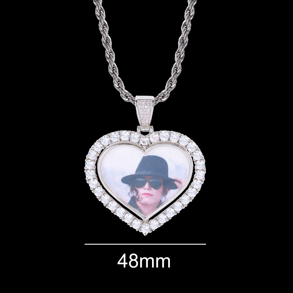Pendentif en argent de 48 mm avec chaîne en corde gratuite