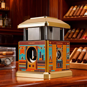Coupe-cigares de luxe multifonctionnel quatre-en-un en acier inoxydable, forme carrée, pour bureau et maison, ciseaux à lame en V pour table - Product Image 1
