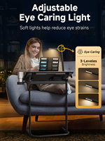Table d'étude robuste sur support d'ordinateur portable avec lumière LED réglable en hauteur pour travailler étudier l'écriture Table de canapé de chevet