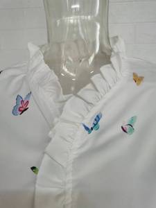 S-5XL Long <strong>Sleeved</strong> Women's Shirt <strong>Butterfly</strong> Lace Solid Color Versatile <strong>Top</strong> - Product Image 4