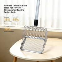Pelle à litière extensible pour chat, outils de nettoyage de poulailler en acier inoxydable détachable, pelle à déjections pour accessoires de poulailler