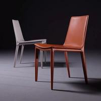 Chaise de salle à manger nordique maison simple moderne luxe hôtel fauteuil restaurant dossier tabouret italien selle chaise en cuir