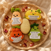 Boîte cadeau amigurumi fruits et légumes faits main au crochet, ensemble de poupées en peluche mignonnes tricotées, jouet en peluche personnage fruit, décoration maison, cadeau