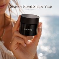 Pot cosmétique en verre opaque noir de 40, 50, 60, 90 ml, récipient rond en verre pour crème avec couvercle à vis noir pour l'emballage de produits de soin de la peau