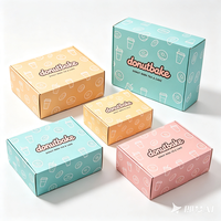 Boîte d'emballage en carton biodégradable pour desserts, donuts et thé Boba, personnalisable, écologique, avec conception gratuite