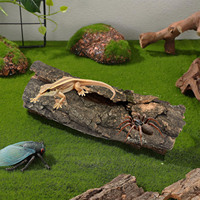 LEECORK Tubes en liège naturel vierge pour reptiles, tubes de grimpette en liège pour terrarium avec bouchons en liège
