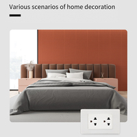 Prise murale industrielle USA BR double USB Type-C à charge rapide, indice IP44, 20A, cadre en verre, 6 broches, or, gris, noir, blanc, 2 prises