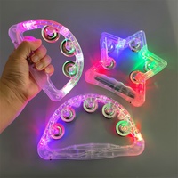 Tambourins Lumineux à Jingles Métalliques LED Clignotants – Tambourin Musical Scintillant pour Mariages, Fêtes, Halloween, Noël, et Accessoires de Concert Musical