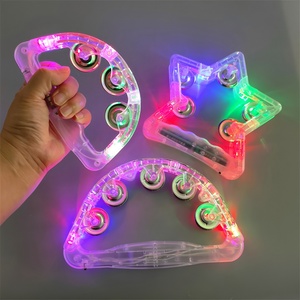 Panderetas Luminosas con Sonajeros Metálicos, Pandereta Musical con Luces LED Intermitentes, Accesorios para Bodas, Fiestas, Halloween, Navidad, Conciertos Musicales - Product Image 2