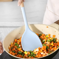 Ustensiles de cuisine antiadhésifs Manjia Blue, outils résistants à la chaleur, ensemble d'ustensiles de cuisine en silicone avec support, Cocina