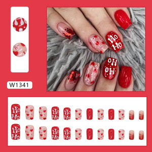 Offre Spéciale : Faux Ongles de Noël Français à Presser, Personnalisables avec LOGO, Courts, Carrés, <span class=keywords><strong>Ballerine</strong></span> - Product Image 2
