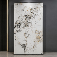 Panneau mural en PVC effet marbre, haute brillance, imperméable, avec revêtement UV, pour décoration murale intérieure, imitation pierre.