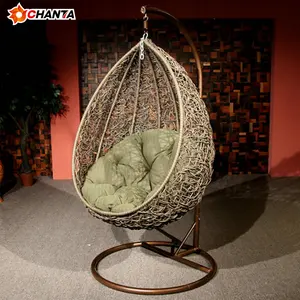 Modern Outdoor Furniture Garden Hanging Rattan Swing Chair Double Soft Wicker Patio Egg Swings Chairs