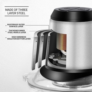 Picadora <span class=keywords><strong>de</strong></span> <span class=keywords><strong>Carne</strong></span> 3 en 1 al por Mayor, Mini Licuadora Portátil, Picadora <span class=keywords><strong>de</strong></span> Alimentos, Prensa <span class=keywords><strong>de</strong></span> Ajo Eléctrica - Product Image 2