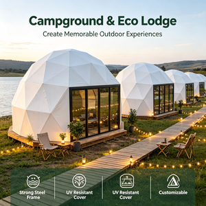 Tente dôme géodésique de luxe transparente en PVC de 6m, 7m, 8m, sur mesure, grande tente dôme de luxe pour camping, fêtes et événements - Product Image 4