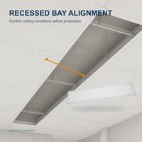 Panneau lumineux LED encastré 1x4 40W UGR19 pour projets de plafonds de bureaux
