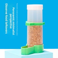 Mangeoire et abreuvoir automatiques pour perroquets, calopsites et mynas avec plateau de nourrissage double usage en bois et récipient à nourriture