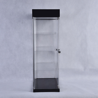 Vitrine acrylique transparente avec portes verrouillables Vitrine à quatre couches avec éclairage LED pour produits cosmétiques de soins de la peau