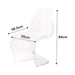 Pan Dong Chair Transparent Acrylic Red Blue Designer Creative Chair With <b>Backrest</b> For Commercial Venues - Product Image 5