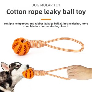 Juguete <span class=keywords><strong>para</strong></span> Mascotas OEM ODM, <span class=keywords><strong>Pelota</strong></span> de Goma Suave y Duradera <span class=keywords><strong>con</strong></span> Cuerda de Algodón, Juguetes <span class=keywords><strong>para</strong></span> Masticar, Limpieza Dental, Dispensador de Comida, <span class=keywords><strong>Pelota</strong></span> Interactiva <span class=keywords><strong>para</strong></span> <span class=keywords><strong>Perros</strong></span> - Product Image 3