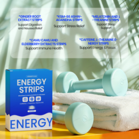 Bandes de film orales à dissolution rapide pour végétaliens, énergie et concentration, caféine, vitamine B12, électrolytes pour adultes - Soutient l'équilibre électrolytique