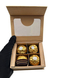 Caja de Embalaje Personalizada para Bombones de Chocolate y Fresa, Caja de Regalo con Ventana Transparente para Trufas y Brownies, Cierre Magnético con Separador - Product Image 4