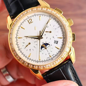 นาฬิกาข้อมือผู้ชายสไตล์คลาสสิกหรูหราคุณภาพสูงประดับโมอิสซาไนต์ พร้อมฟังก์ชั่นหลากหลาย แสดงวัน เดือน และข้างขึ้นข้างแรม - Product Image 2