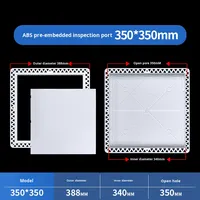 Plafond suspendu encastré ABS avec trappe d'inspection dissimulée, anti-poussière, anti-humidité, design carré, pour maintenance, compatible plaques de plâtre et installations électriques
