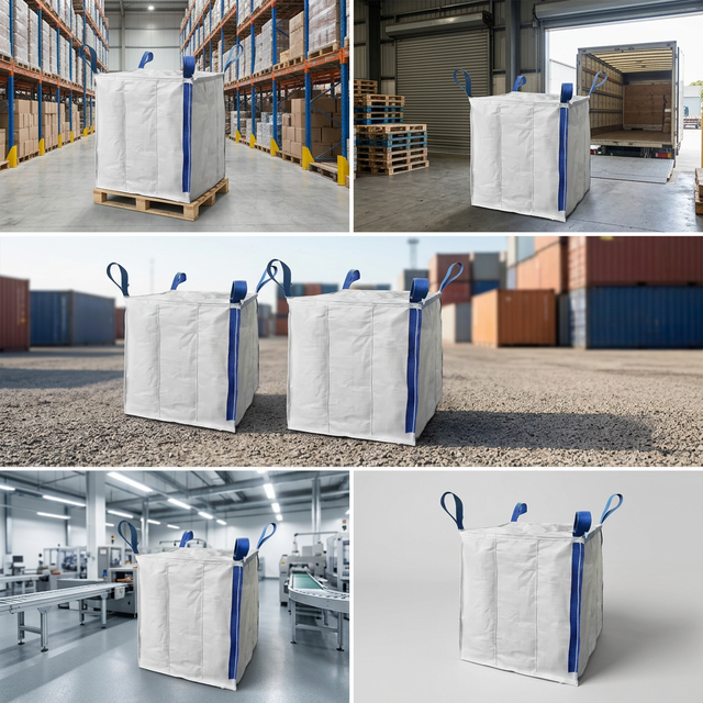 Factory Custom Baffle FIBC Bag 1000KG Anti Bulging Square Jumbo Bulk Bag 4 Lift Loops PP Woven for Grain Fertilizer