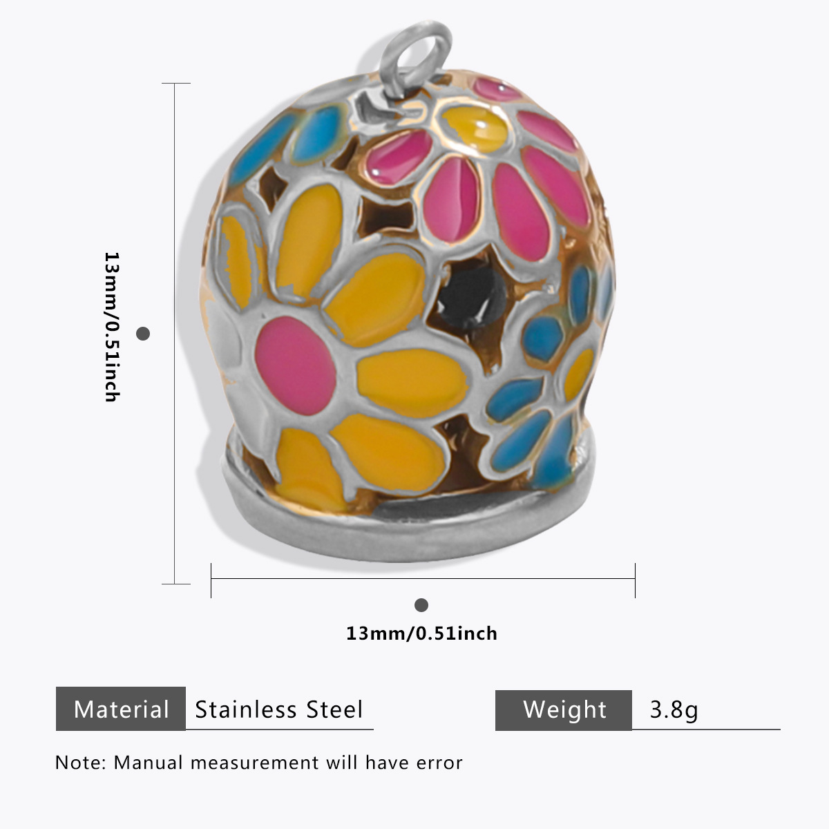 Cloche en émail couleur argent