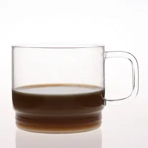Индивидуальная креативная стеклянная кружка ручной работы, Штабелируемая кружка из боросиликатного стекла для пары кофе молока